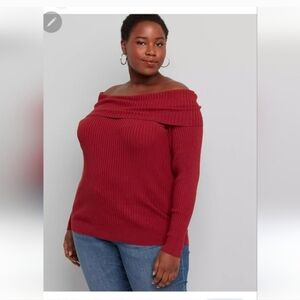 NWT LANE BRYANT OFF SHOULDER SWEATER 18/20